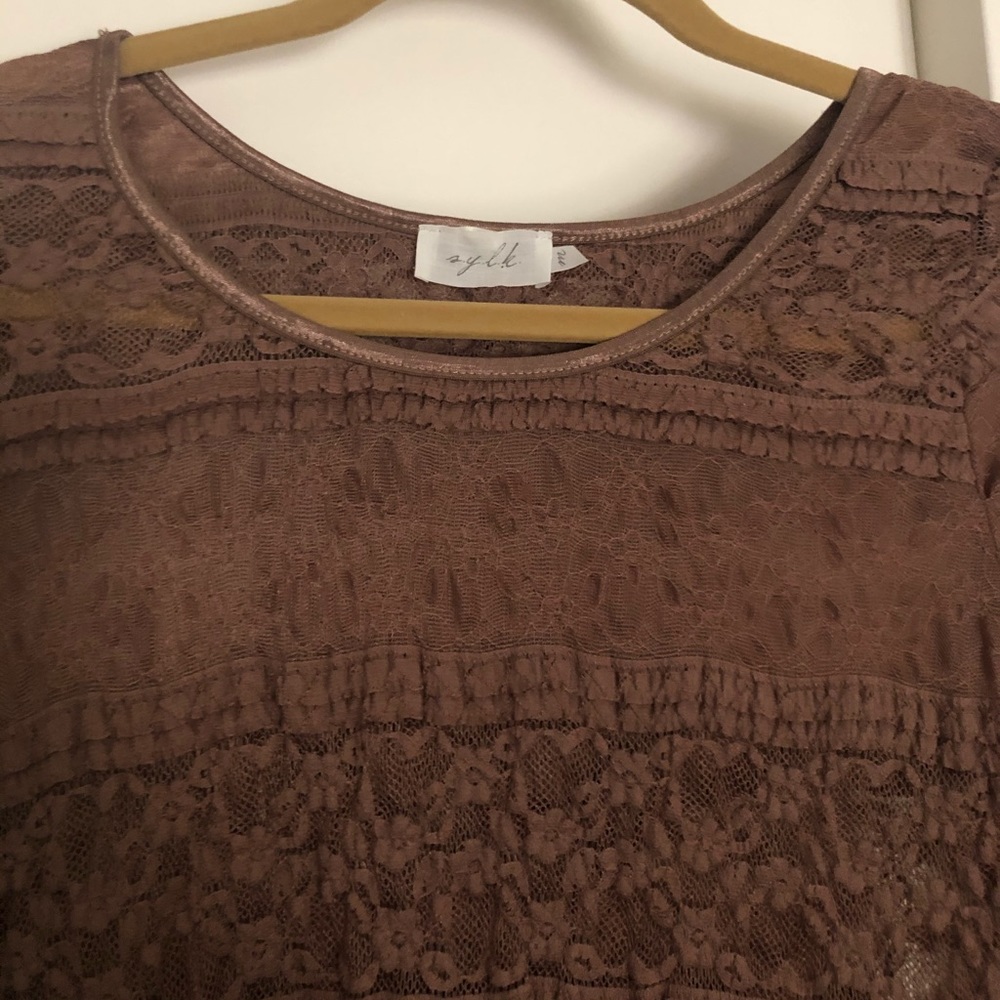 Lush and Lacy in Mocha Chocolate Brown Top